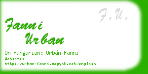fanni urban business card